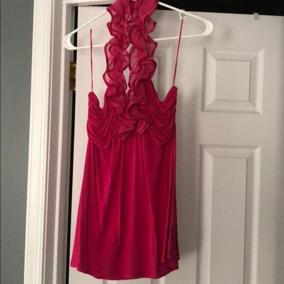 Express halter top with ruffles